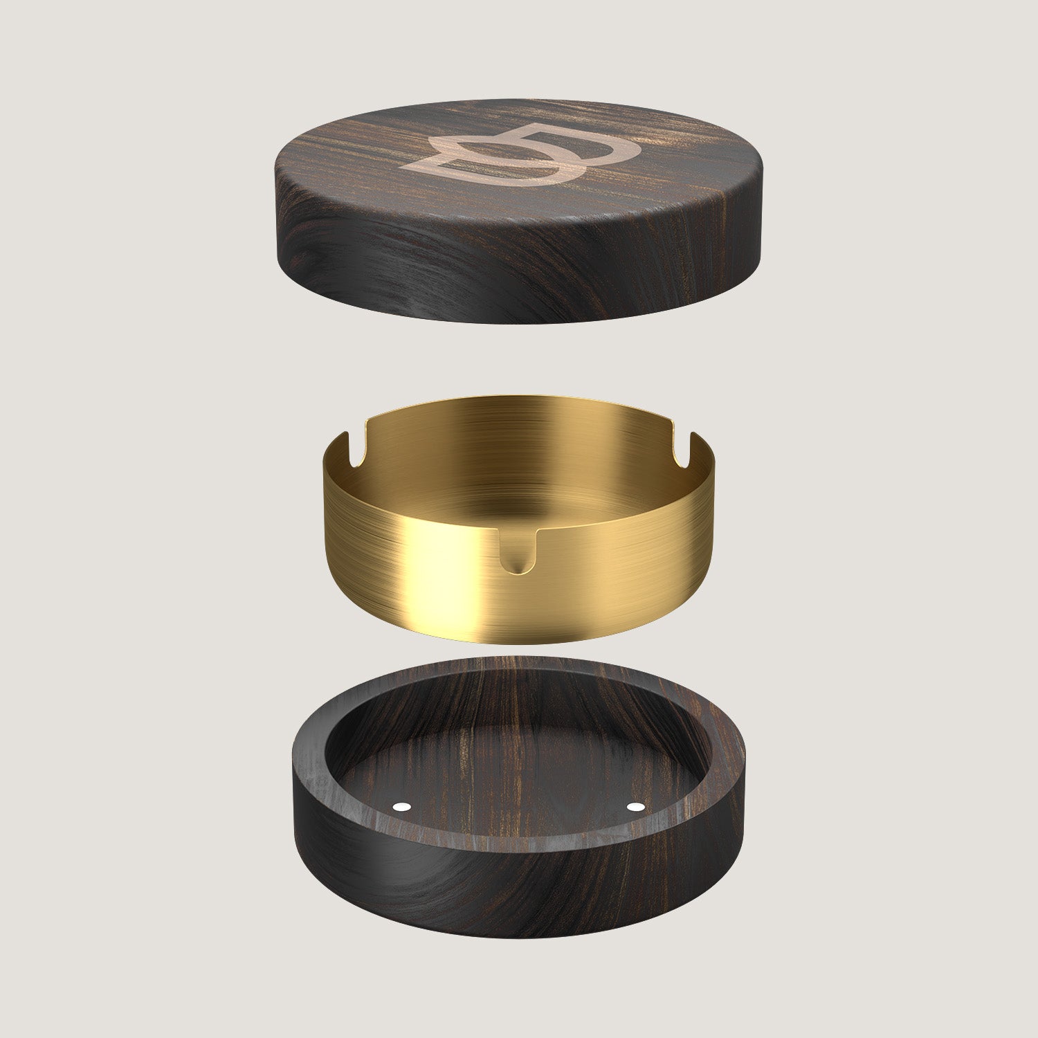 Bloomint Aschenbecher Akazienholz Gold